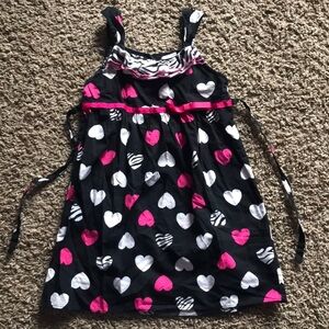 Youngland Black Heart Pink & Zebra Pattern Tank Top Summer Dress